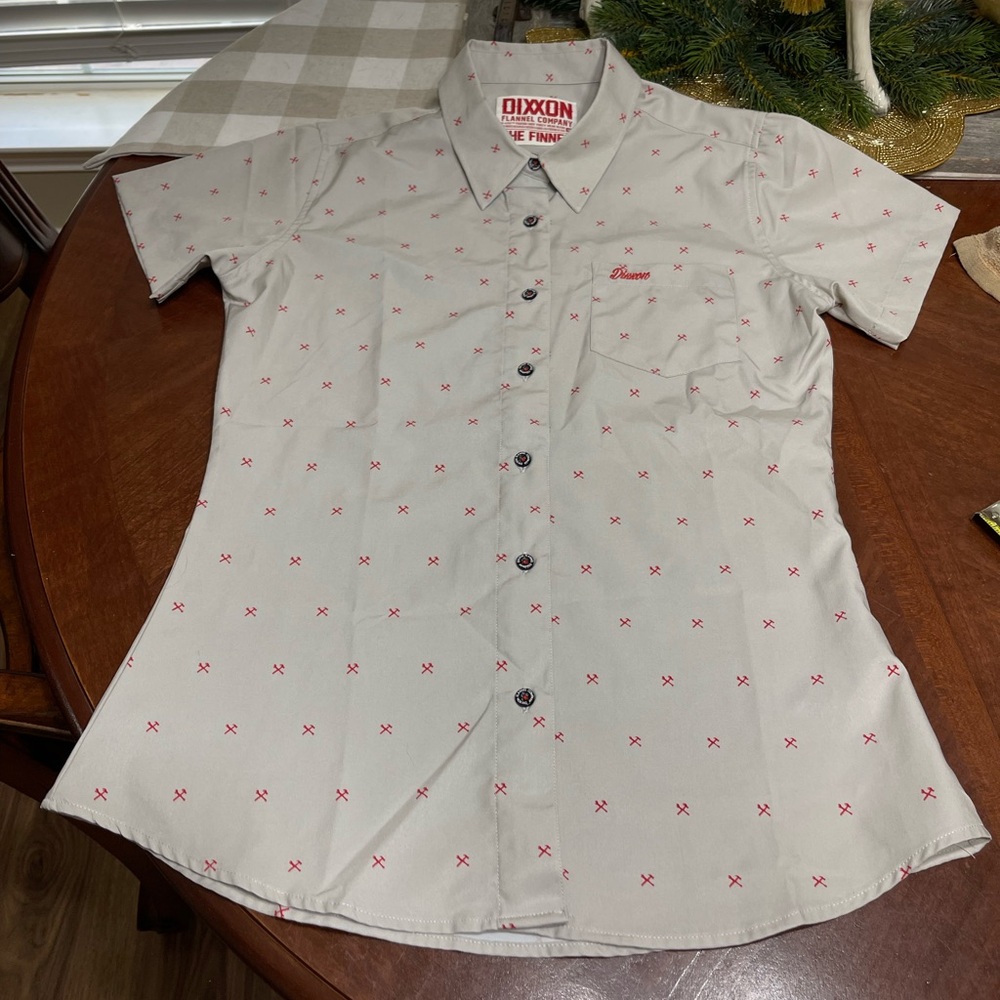 DIXXON Flannel Co Light Khaki Tools Print The Finney Short Sleeve